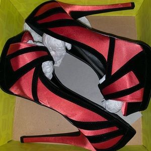 5 inch rose and black heels